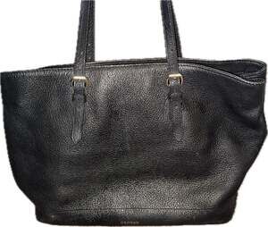 Oroton Black Pebbled Leather Buckle Tote Shoulder Bag